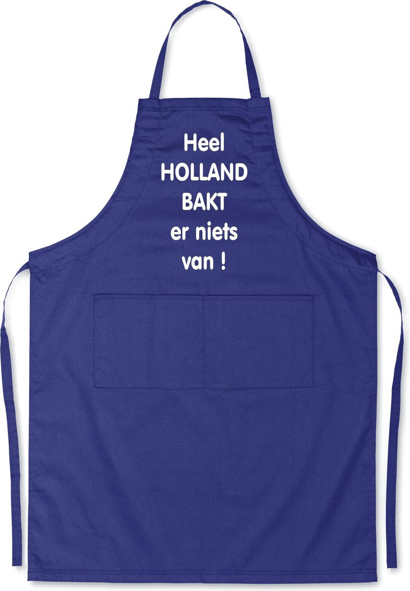 Mijncadeautje - Luxe schort - Heel Holland bakt er niets van - blauw