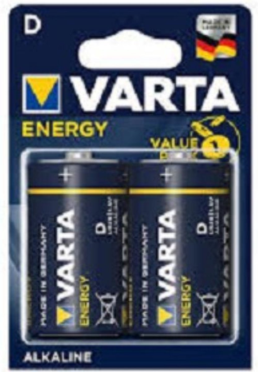 Varta ENERGY D R20. Alkaline. per 2. (hangverpakking)
