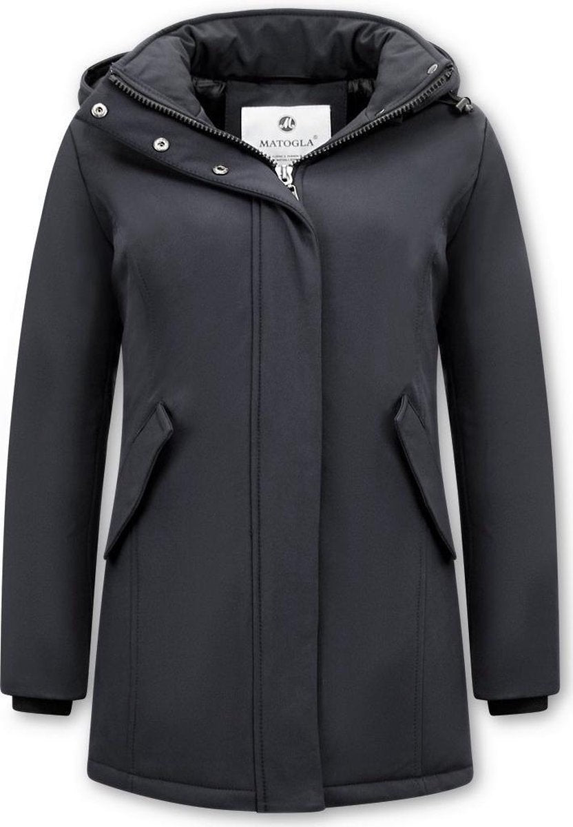 MATOGLA Dames Winterjas Parka - Slim Fit - Zwart