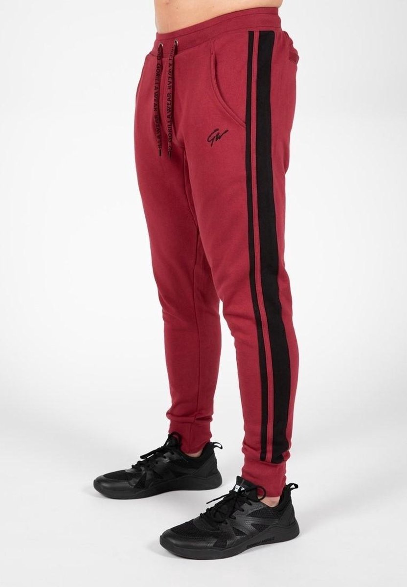 Gorilla Wear Banks Trainingsbroek - Bordeauxrood/Zwart - XL