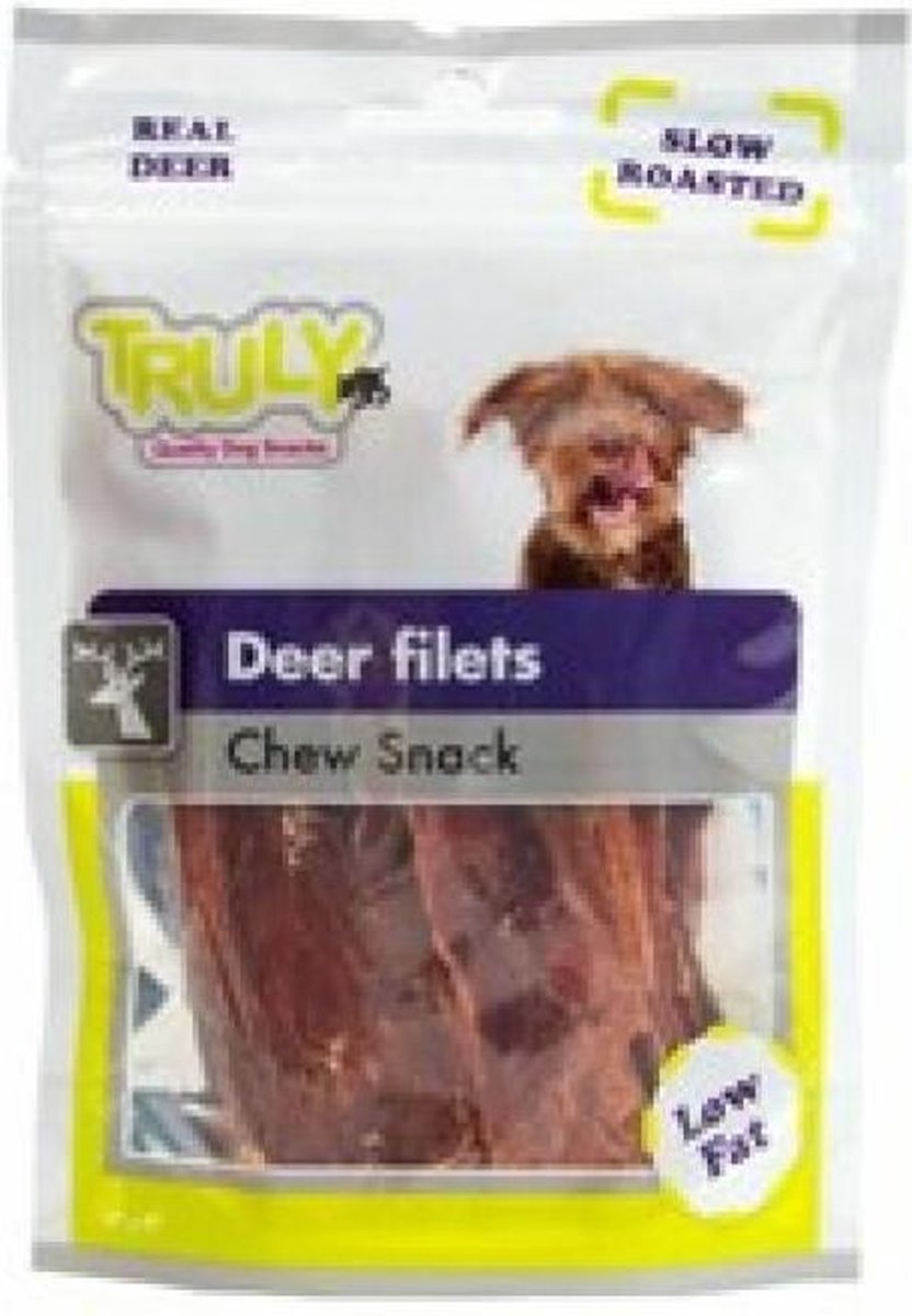 Truly 100% Natuurlijke Hondensnack van Hertfilet - 85 Gram