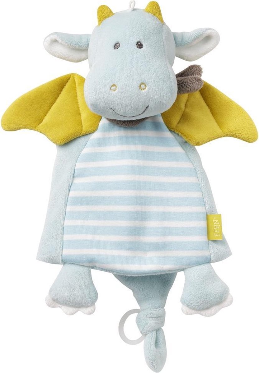 Fehn Knuffeldoekje Draak 30 Cm Blauw