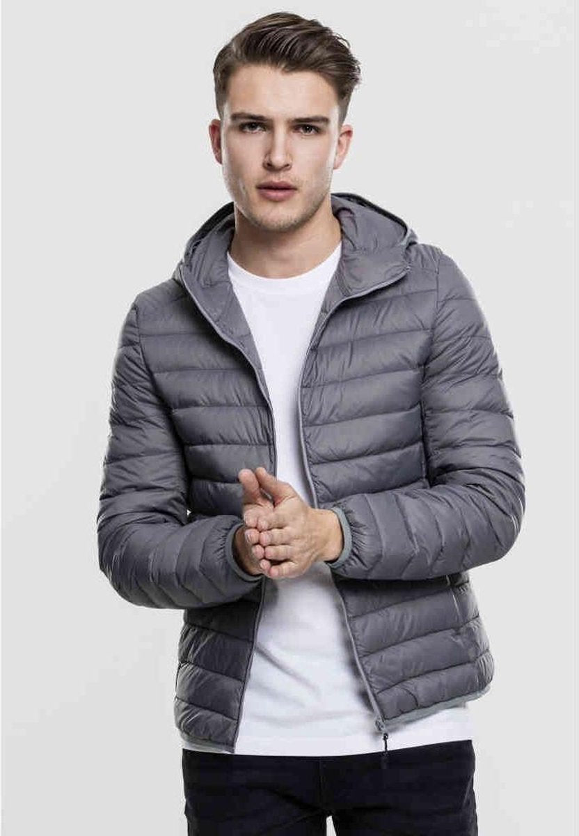 Urban Classics Jacket -M- Basic Hooded Down Grijs