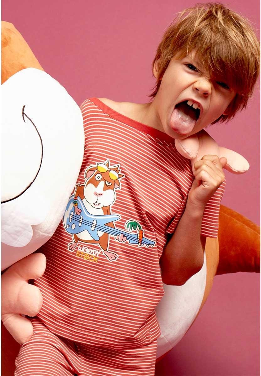 Woody pyjama jongens - cavia - streep - 211-1-PZA-Z/946 - maat 152