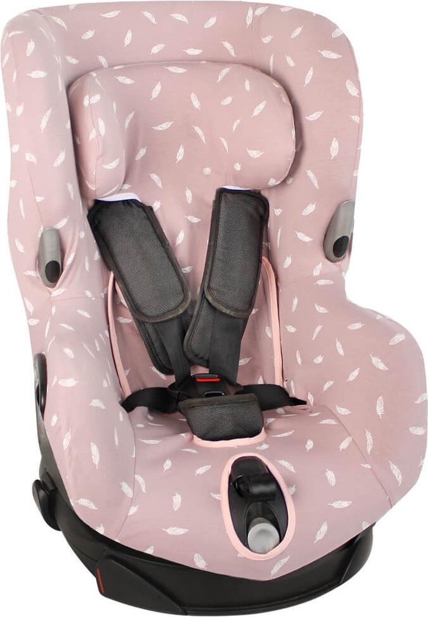 Ukje Maxi Cosi Axiss Hoes - Perfecte pasvorm - Roze veertjes