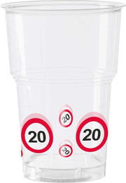 20 Jaar Verkeersbord Bekers - 10 stuks