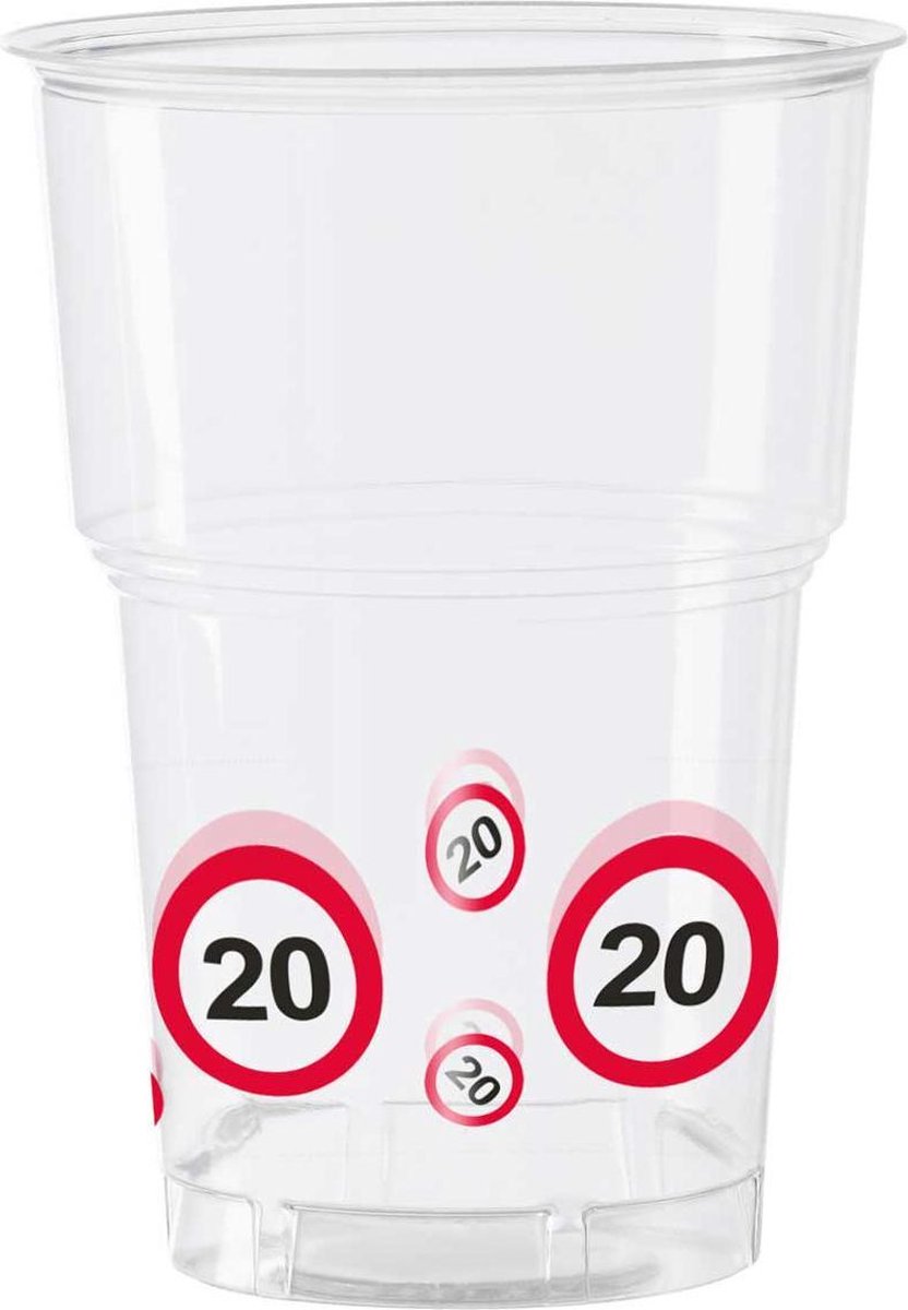 20 Jaar Verkeersbord Bekers - 10 stuks