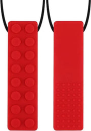 Bijtketting/Kauwketting- Legoblokje-Rood-ADHD-Autisme