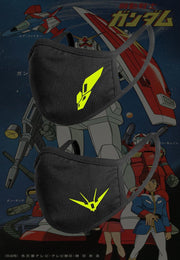 2x Mobile Suit Gundam Anime Niet-Medische mondkapjes | Mecha | Geschikt voor OV | Wasbaar | Duurzaam | DIY Handgemaakt | Cadeau voor otaku geek gamer | One Size