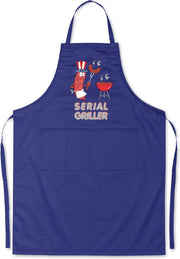 Mijncadeautje - Luxe keukenschort - Serial Griller BBQ - Blauw