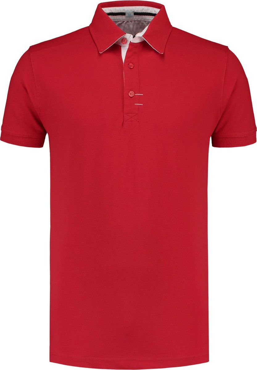 L&S Polo Contrast Cot/Elast SS for him