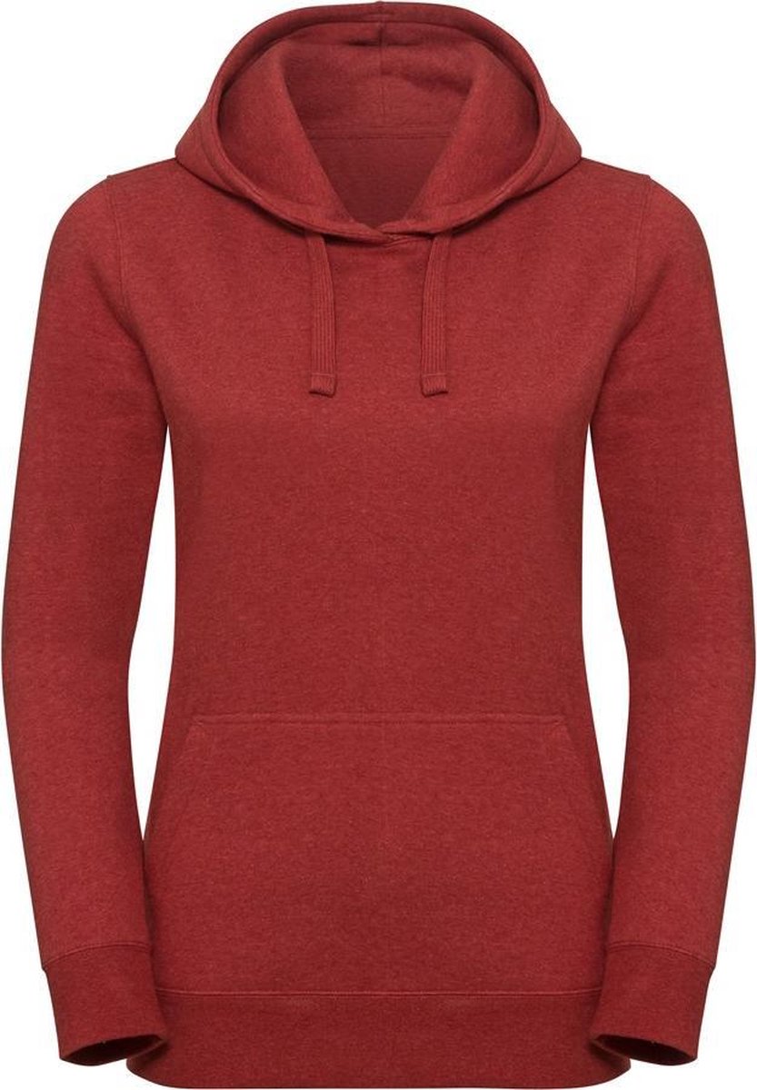 Russell Dames Authentieke Melange Hoodie (Baksteen rood gemêleerd)