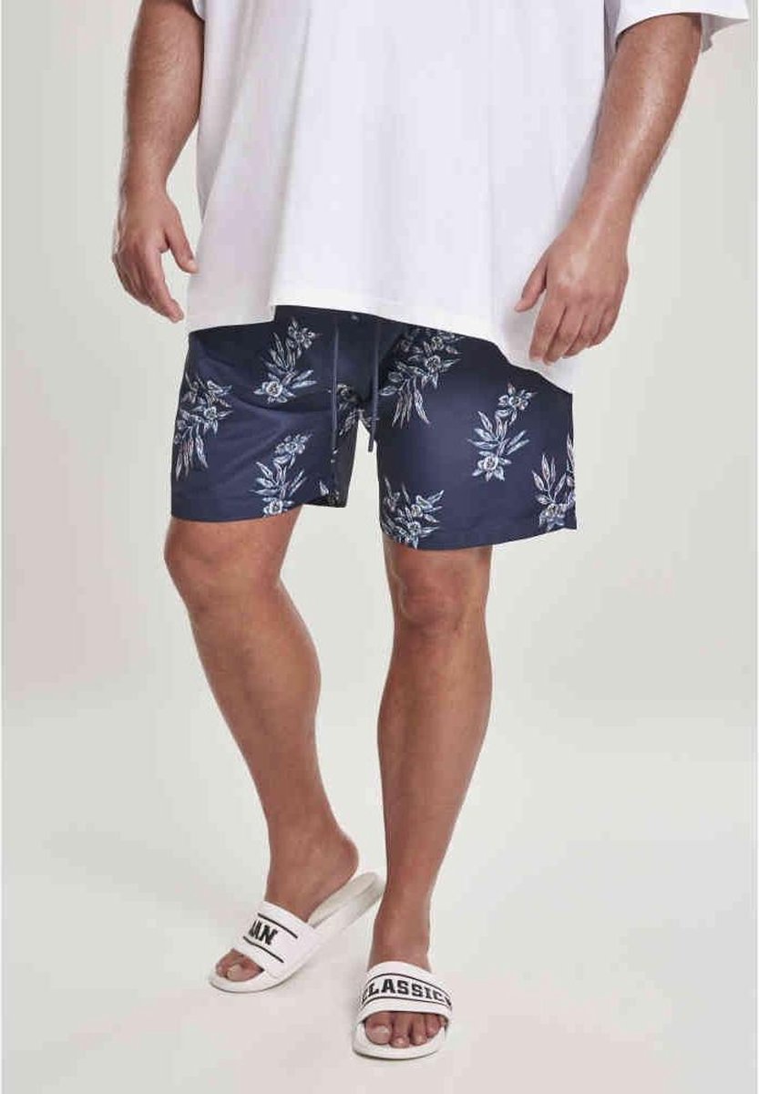 Urban Classics Zwemshorts -2XL- Floral Bloemen Blauw