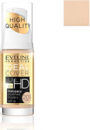 Eveline - Ideal Cover Full Hd Foundation Spf10 Mattifying Cover Primer 201 Ivory 30Ml