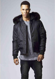 Urban Classics Bomber jacket -S- Hooded Basic Zwart