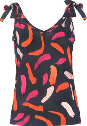 Cassis - Top met gestrikte schouderbandjes - Fushia