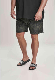 Urban Classics Zwemshorts -4XL- Palm Zwart/Groen