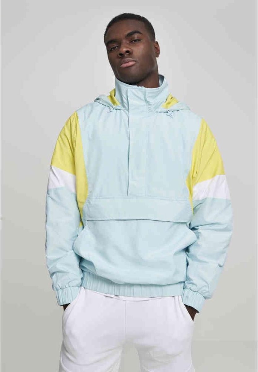 Urban Classics Jacket -M- Light 3-Tone Pull Over Blauw/Geel