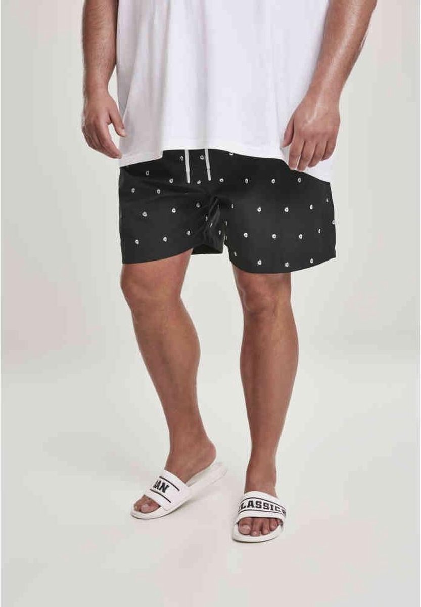 Urban Classics Zwemshorts -XL- Embroidery Zwart