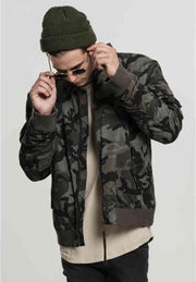 Urban Classics Bomber jacket -XL- Vintage Camo Cotton Groen/Bruin