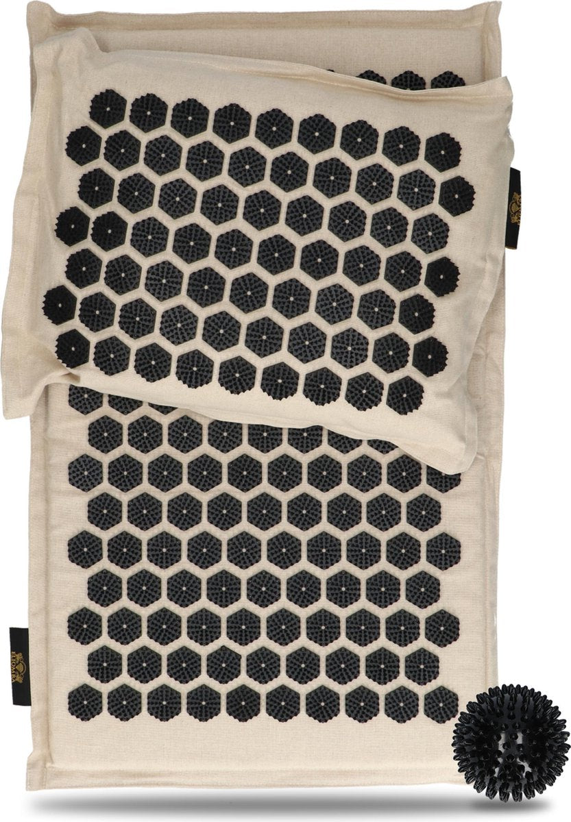 Eliomba® Duurzame Spijkermat met Spijkerkussen – L 72 x B 44 - Acupressuur Mat – Spijkerkussen met Massagebal – Milieuvriendelijk – Inclusief Draagzak – Acupunctuur Spijkerbed