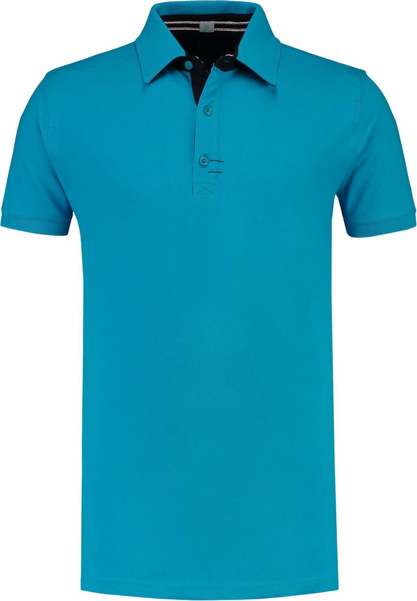 L&S Polo Contrast Cot/Elast SS for him