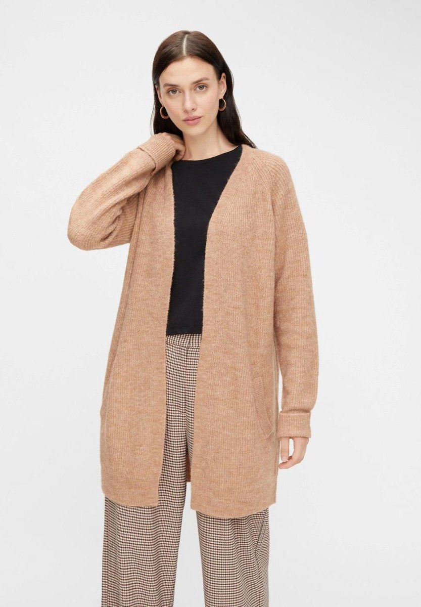 Pcellen Ls Long Knit Cardigan Noos 17098266 Natural