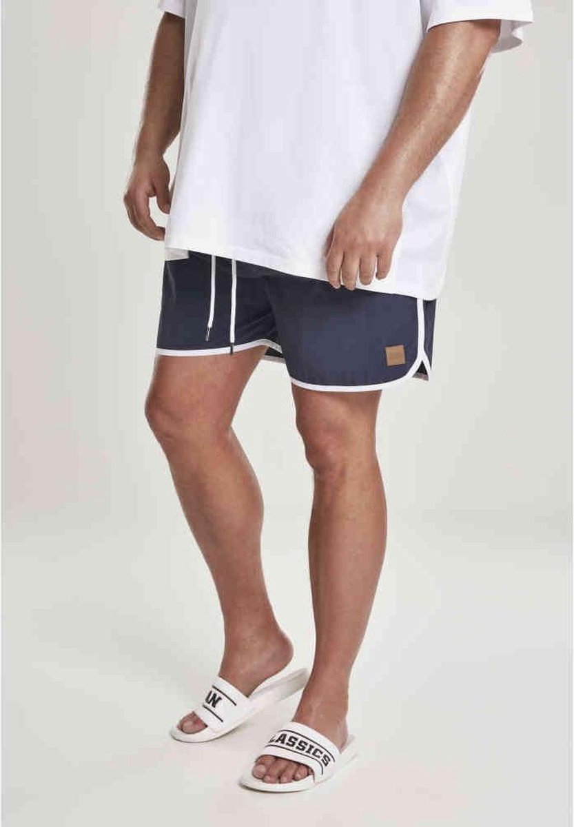 Urban Classics Zwemshorts -XS- Retro Blauw/Wit