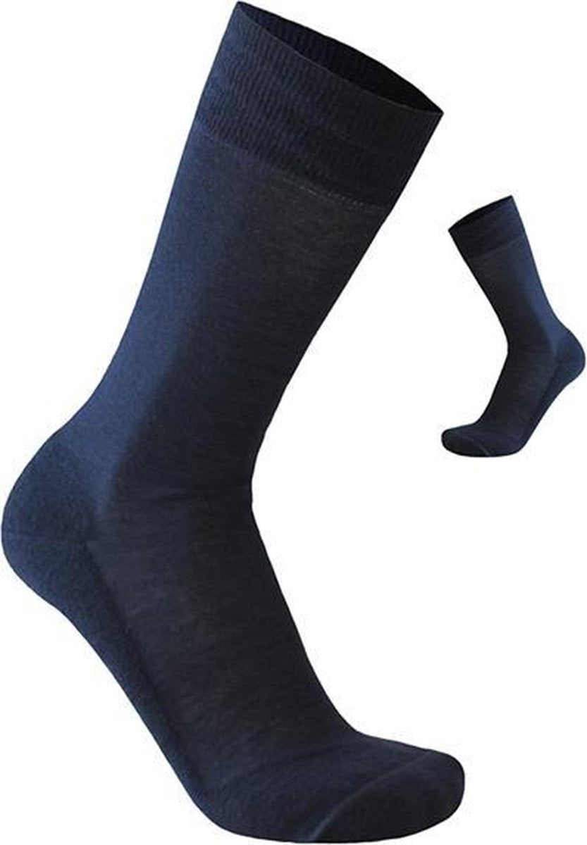 2-Pack Klassieke Dunne Merino Wollen Sokken S13 - Unisex - Blauw - Maat 46-48