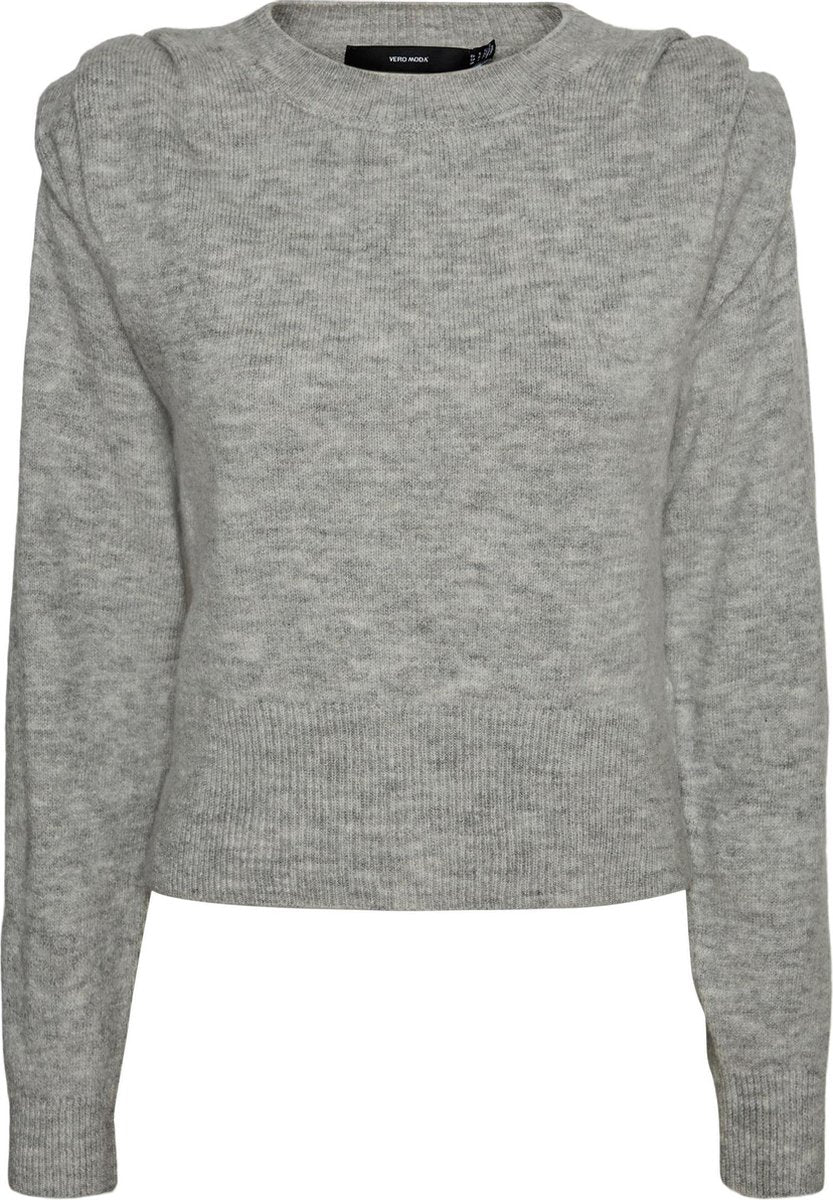 Vero Moda Dames TIGO LS O-NECK BLOUSE Medium Grijs Trui - Maat L
