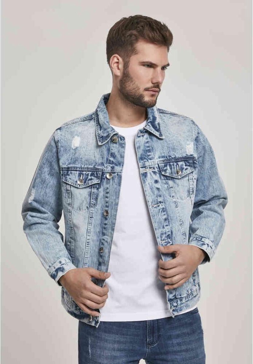Urban Classics Jacket -L- Basic Trucker Blauw
