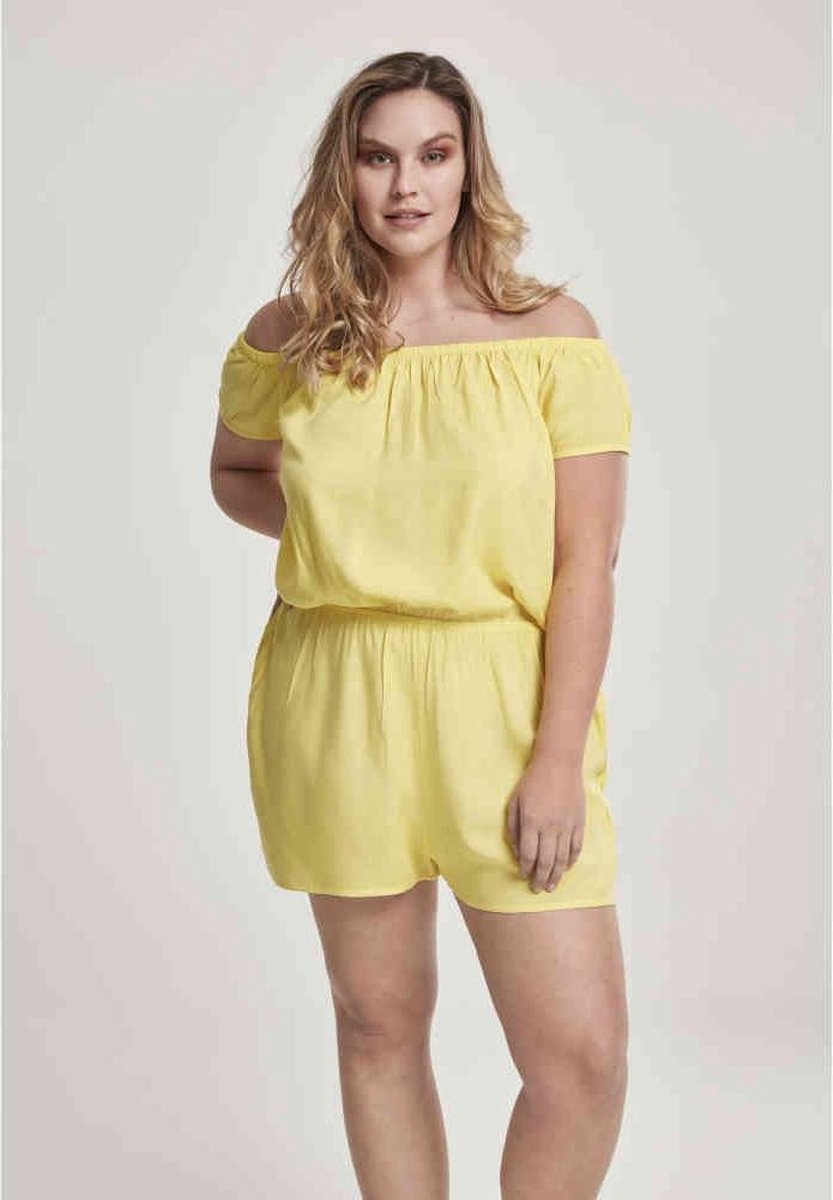 Urban Classics Playsuit -XS- Off Shoulder Geel