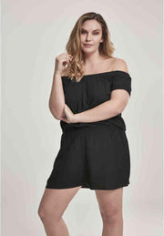 Urban Classics Playsuit -XS- Off Shoulder Zwart