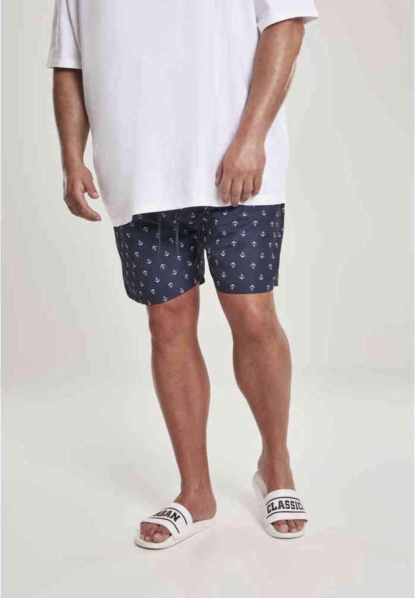 Urban Classics Zwemshorts -XS- Pattern Anchor Blauw