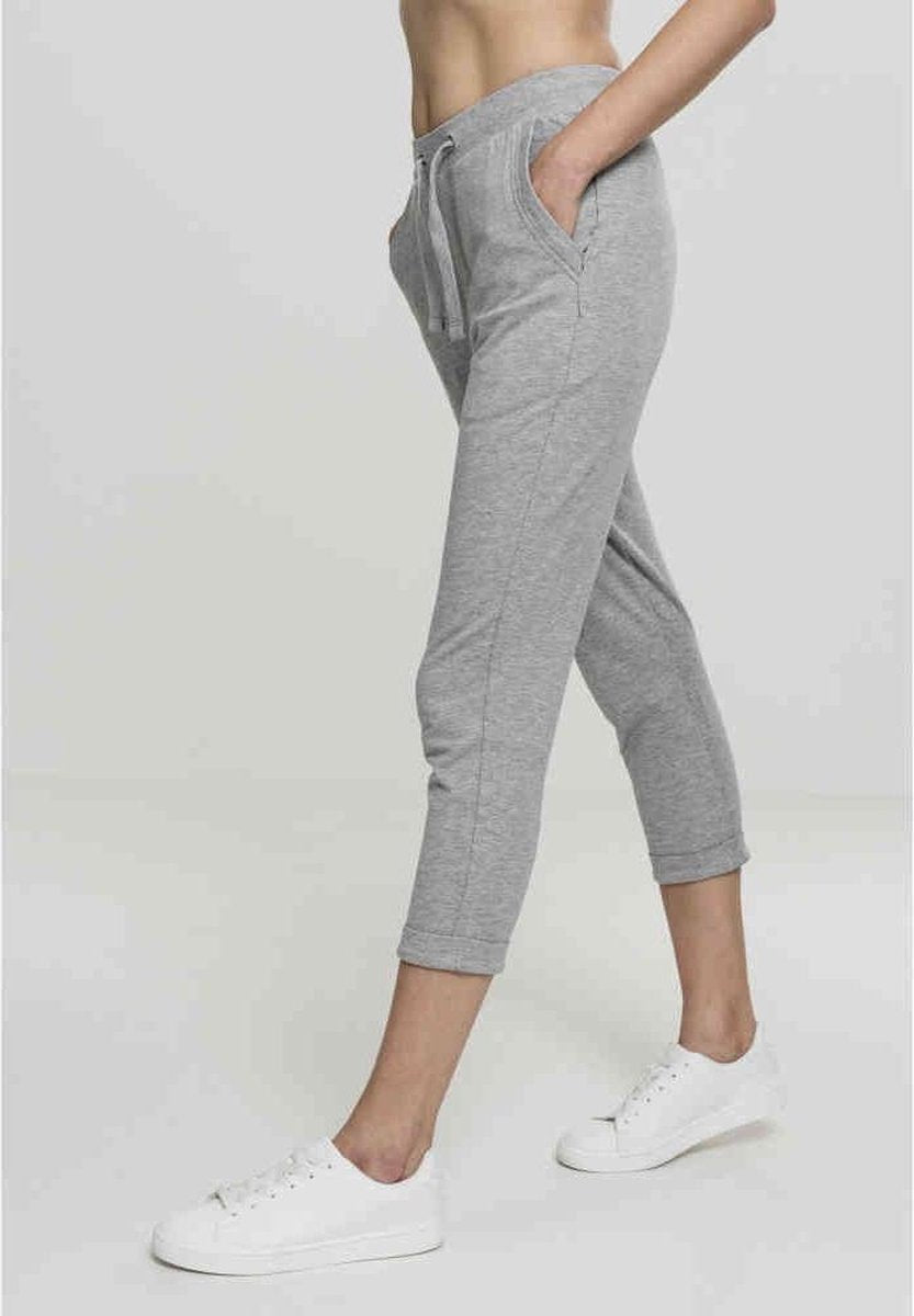 Urban Classics Capri broek -5XL- Open Edge Terry Turn Up Grijs