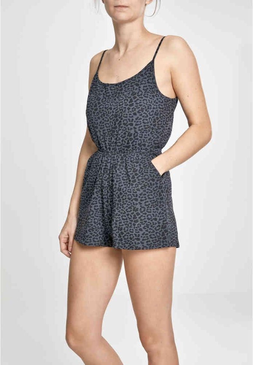 Urban Classics Playsuit -S- Animal Short Spaghetti Grijs