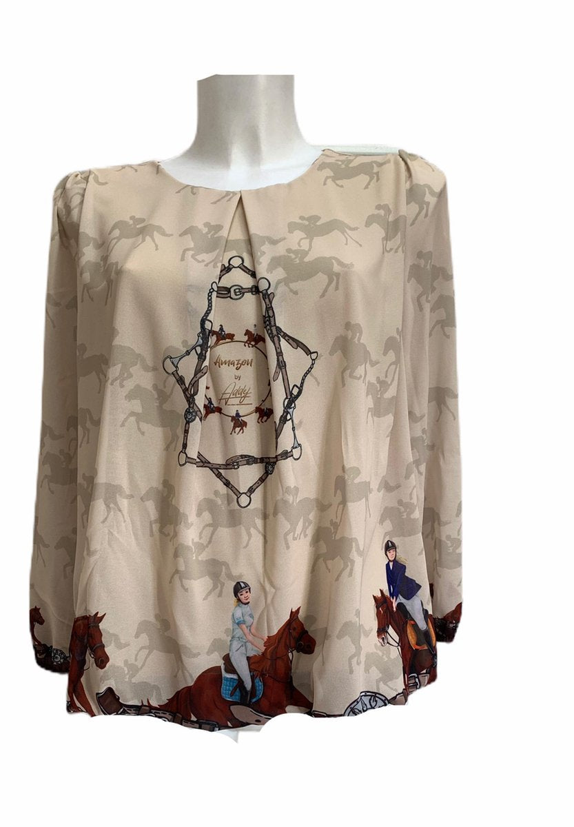 Addy van den Krommenacker Jockey blouson met stolpplooi  - L/XL