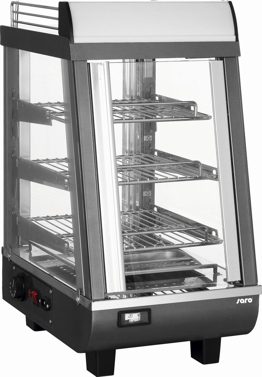 Saro Warmhoud vitrine - voor en achter deur - LED verlicht - 2 jaar garantie professioneel model LEON