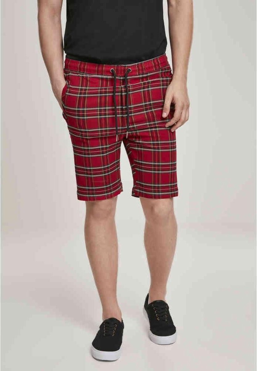 Urban Classics Korte broek -2XL- Checker Rood/Zwart