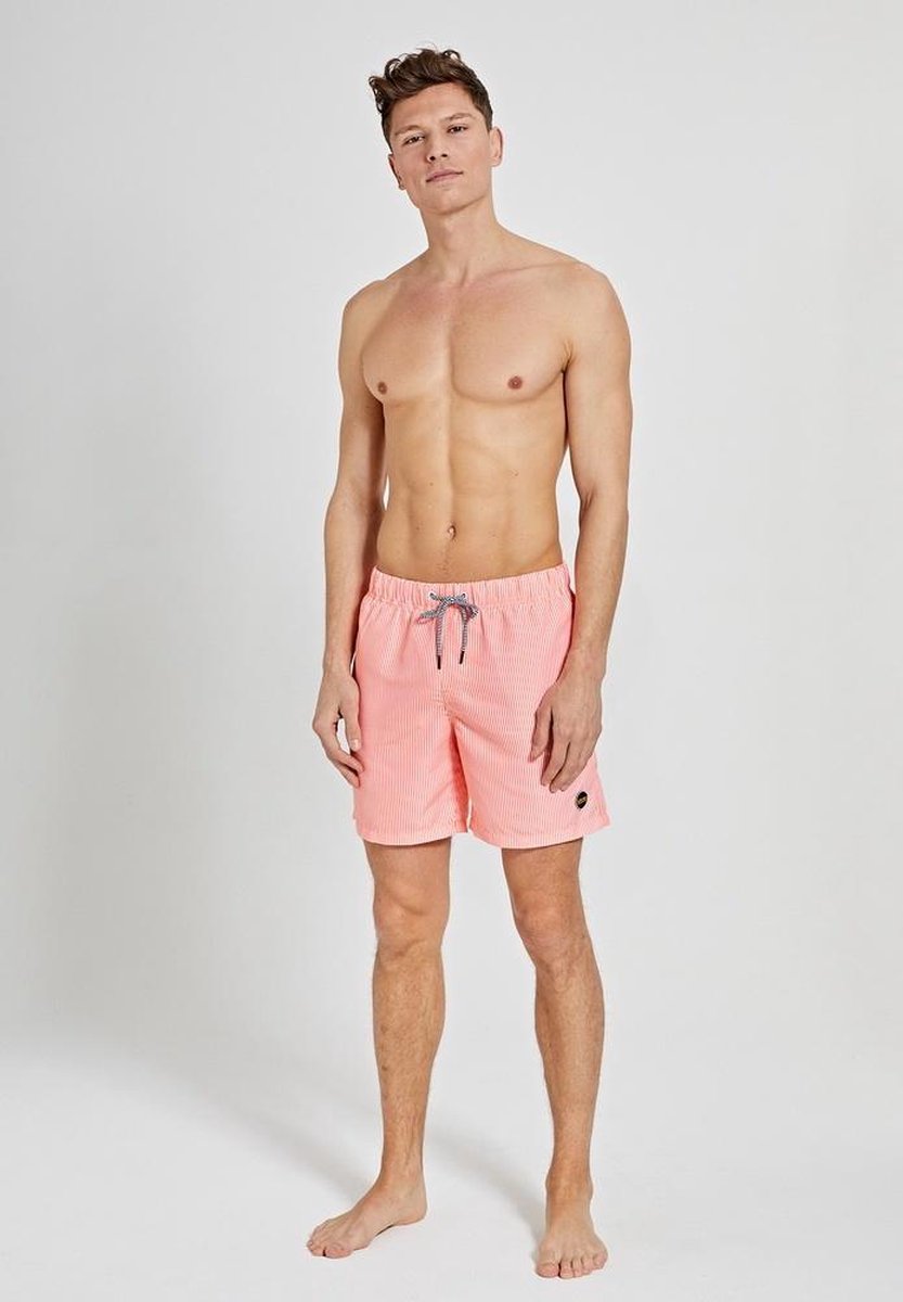 Shiwi - Heren Zwembroek -  Skinny Stripe - Neon Orange