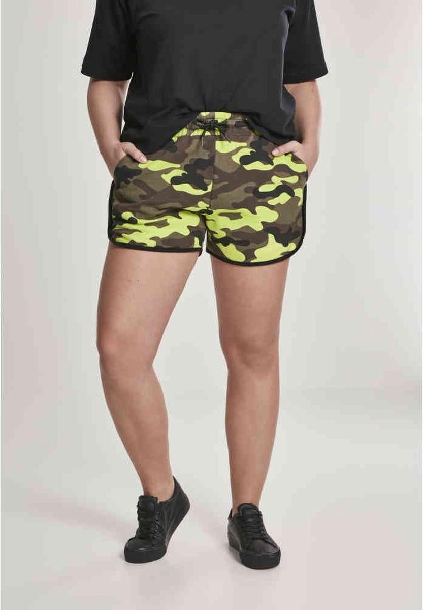 Urban Classics Korte broek -L- Printed Camo Zwart/Geel