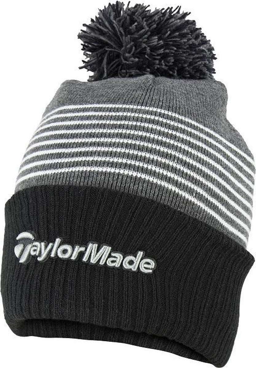 TaylorMade Bobble Beanie 2020  - Zwart Grijs Wit