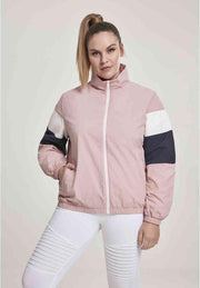 Urban Classics Trainings jacket -M- 3-Tone Crinkle Roze