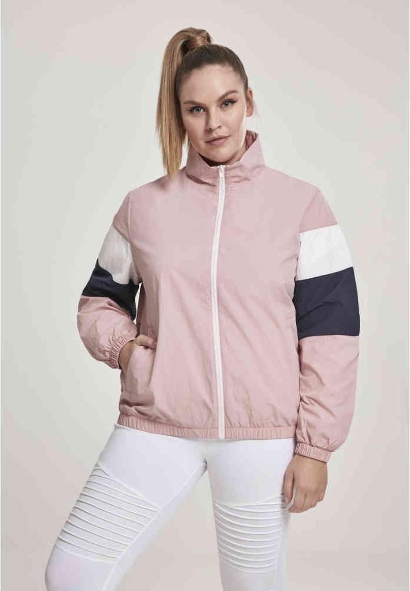 Urban Classics Trainings jacket -M- 3-Tone Crinkle Roze