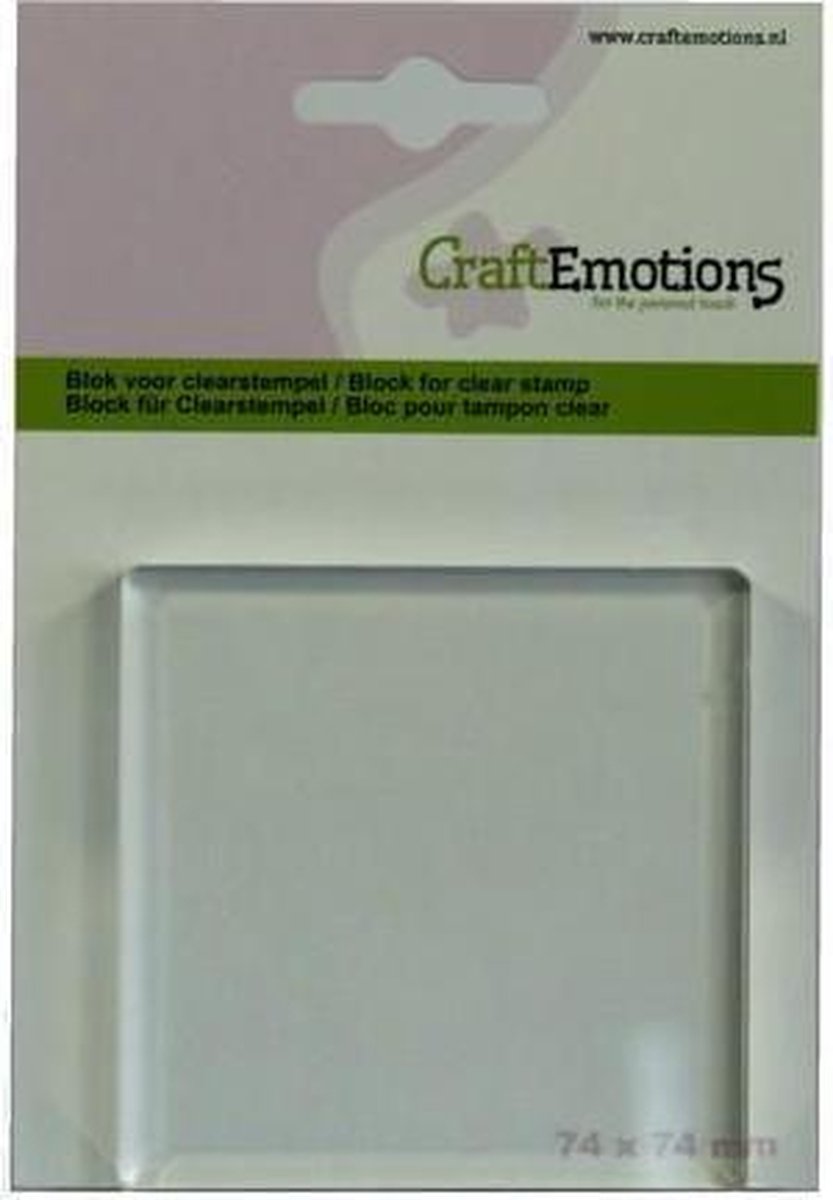 CraftEmotions blok voor clearstempel 74x74mm - 8mm