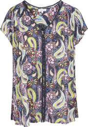 Blouse Gana in viscose met een kasjmierprint