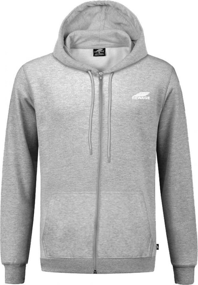 REWAGE Hoodie Met Rits Premium Heavy Kwaliteit - Heren - Grijs - XXL