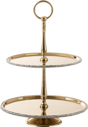 J-Line Plateau 2Niveau Juweel Aluminium Goud
