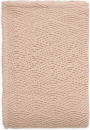 Deken 75x100cm River knit pale pink/coral fleece