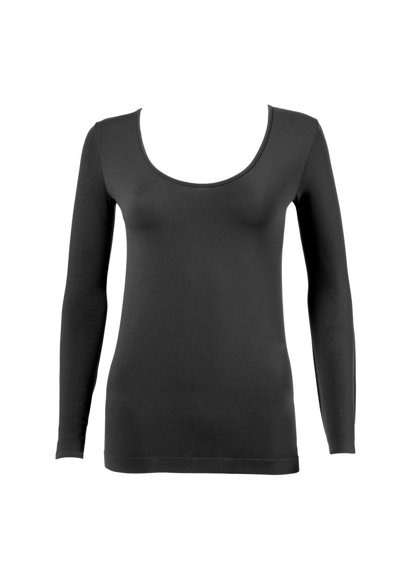Oroblu - Dames - Dolcevita Micro T-Shirt Ronde Hals LS - Zwart - L